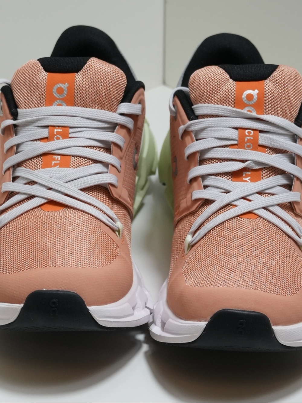 ON Women's Peach Athletic Running Shoes with Pale Green Sole - Picture 3 of 5